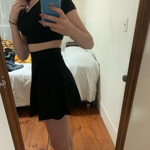 Black skater mini skirt